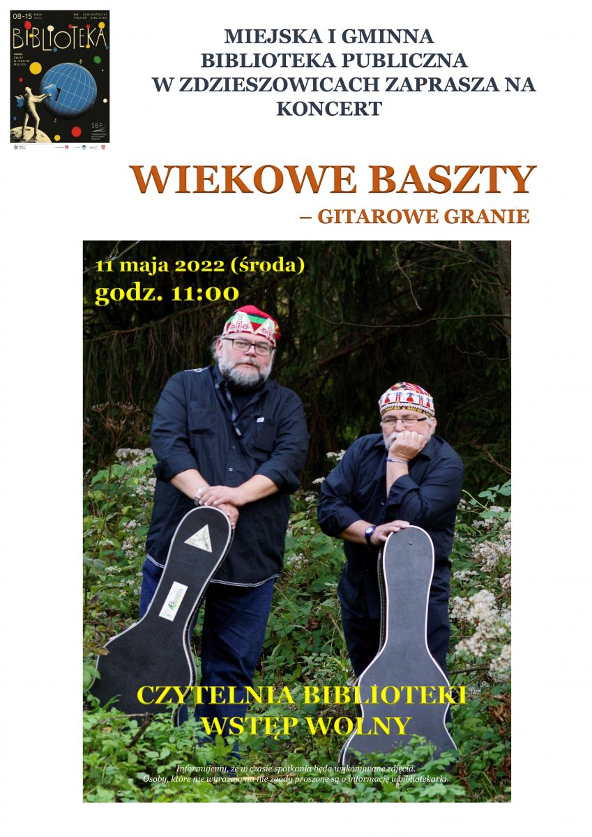Plakat informujący o koncercie zespołu Wiekowe Baszty